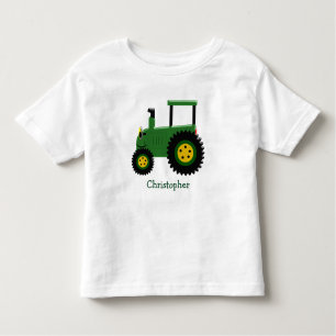 Green Tractor Design Personalised Toddler T-shirt