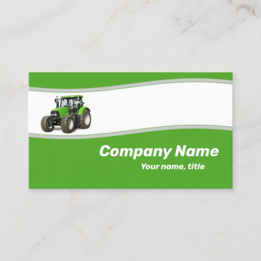 Customizable Green Tractor - Farm Supply Business Card
