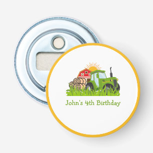 Green Tractor Farm Theme Birthday Party Decor Bottle Opener