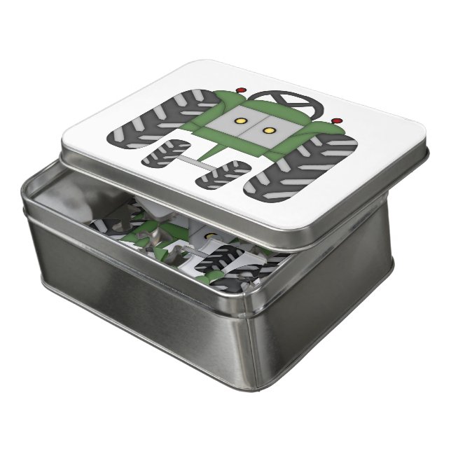 Green Tractor Jigsaw Puzzle (Lid Open)