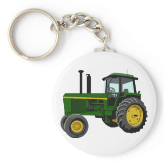 Green Tractor Keychain