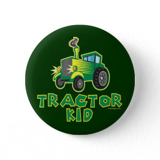 Green Tractor Kid Button