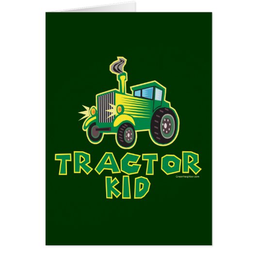 Green Tractor Kid Cards (Front)