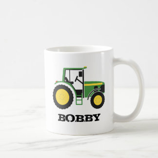 Green Tractor Mug With Name