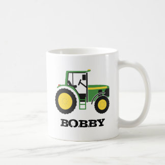 Green Tractor Mug With Name