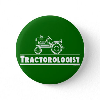 Green Tractor Ologist Pinback Button