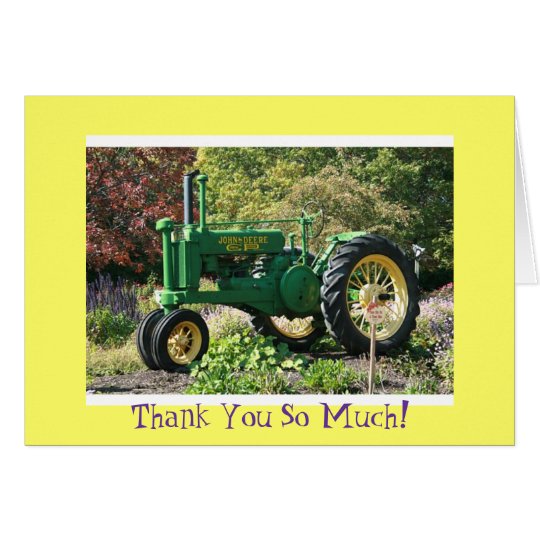 Green Tractor Thank You Card