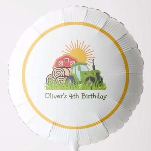 Green Tractor  Theme Party Decorations Balloon