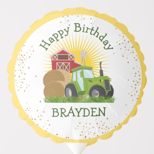 Green Tractor  Theme Party Decorations Balloon