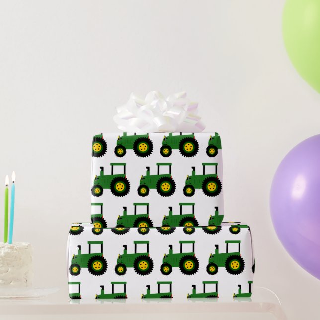 Green Tractor Wrapping Paper (Party Gifts)