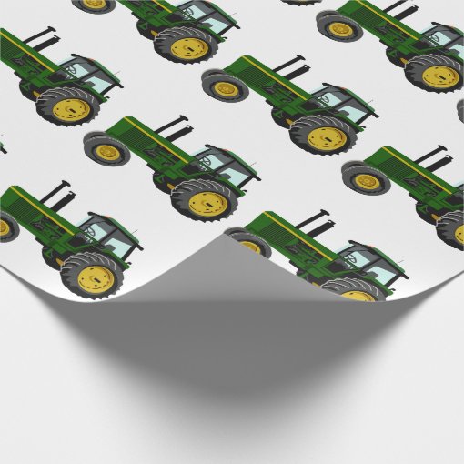Green Tractor Wrapping Paper Zazzle