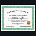 Green Traditional Certificate of Scholarship<br><div class="desc">This is a cerfificate of scholarship.  Generally for a church,  but can be used for other things also.</div>