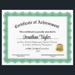 Green Traditional Certificate of Scholarship<br><div class="desc">This is a cerfificate of scholarship.  Generally for a church,  but can be used for other things also.</div>
