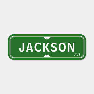 Green traditional custom street name metal sign