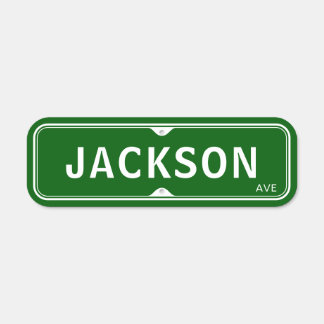 Green traditional custom street name metal sign