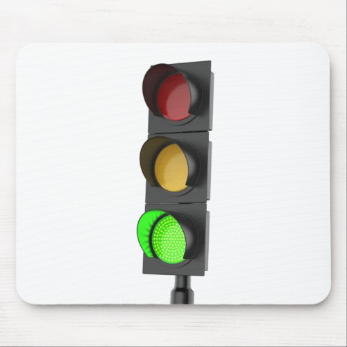 Green traffic light mouse pad