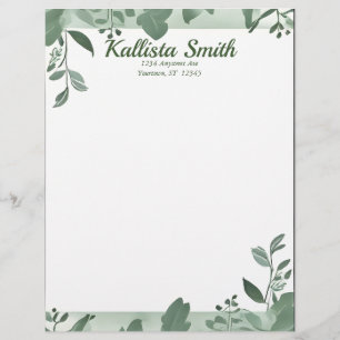Green Trailing Leaves Letterhead