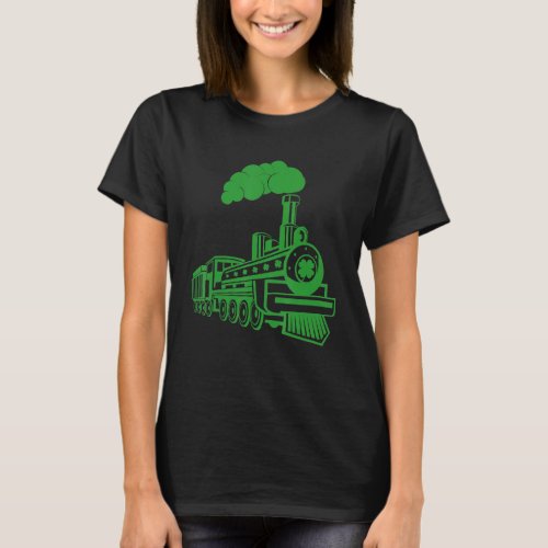 Green Train Irish St Patricks Day Holiday Boys Gir T_Shirt