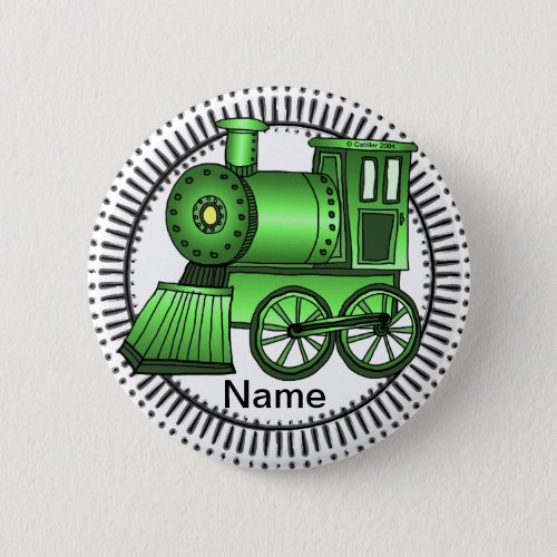 Green Train round pin