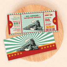 Green Train Ticket Birthday Boarding Pass