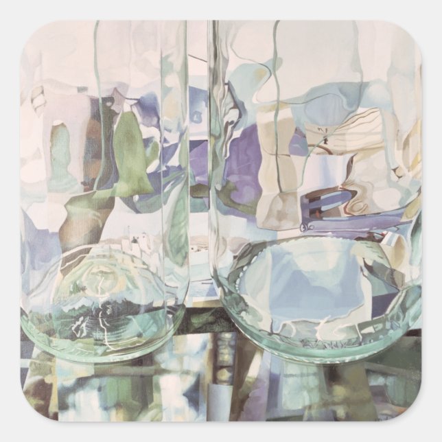 Green Transparency Square Sticker (Front)