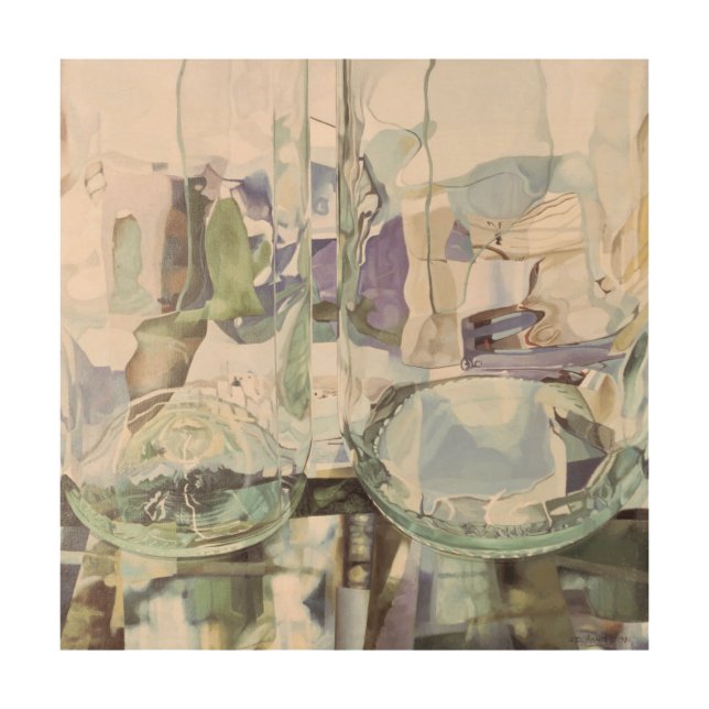 Green Transparency Wood Wall Art (Front)