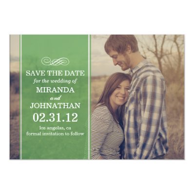 Green Transparent Photo Save The Date Invites