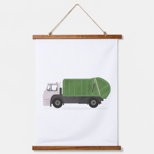 Green Trash Garbage Truck Boys Bedroom Decor Hanging Tapestry