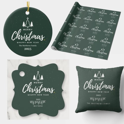 Green Tree Christmas and Happy New Year 2023  Favo Favor Tags