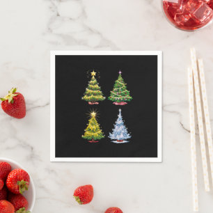 Green Tree Christmas Holiday Winter Napkins