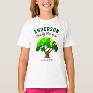 Green Tree Custom Name Family Reunion T-Shirt