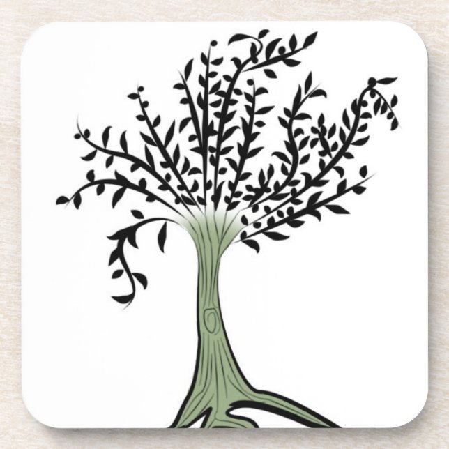 Green tree drink coaster (Front)