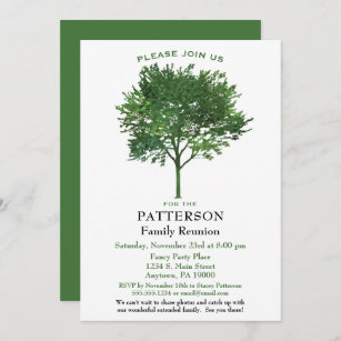 Green Tree Family Reunion Invitation