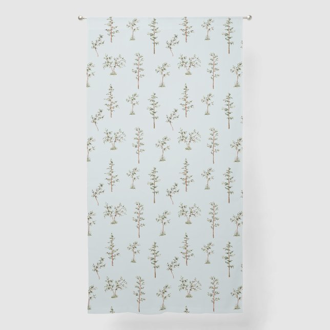 Green Tree Forest Pattern Sheer Curtains (Front)