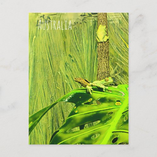 Green Tree Frog Australian frog Postcard