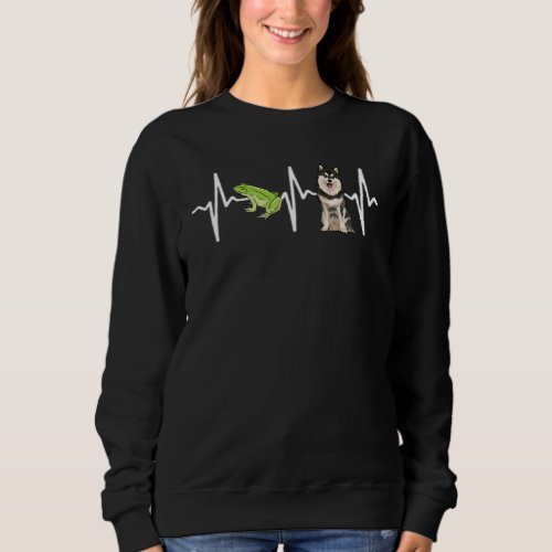 Green Tree Frog Finnish Lapphund Heartbeat Dog Sweatshirt