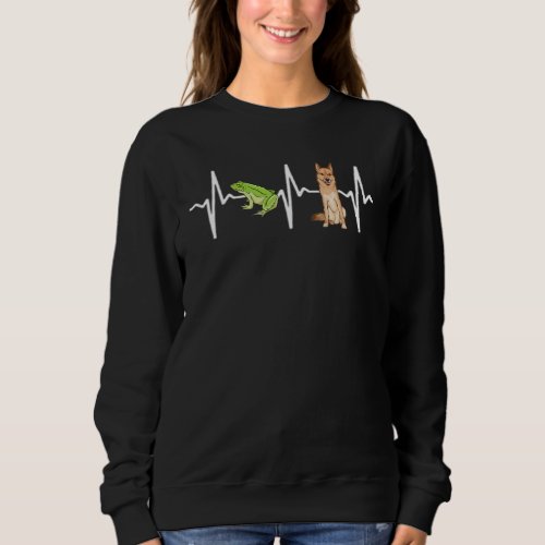 Green Tree Frog Finnish Spitz Heartbeat Dog Sweatshirt