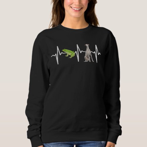 Green Tree Frog Greyhound Heartbeat Dog Sweatshirt