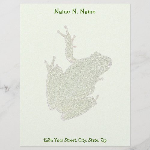 Green Tree Frog Letterhead Stationery