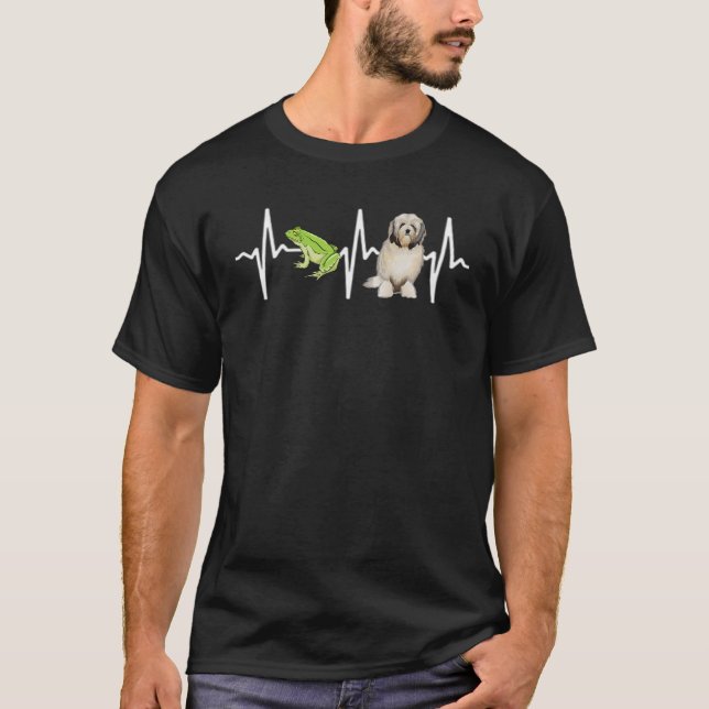 Green Tree Frog Lowchen Heartbeat Dog T-Shirt (Front)