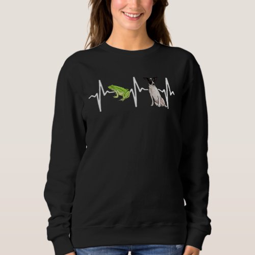 Green Tree Frog Rat Terrier Heartbeat Dog Sweatshirt