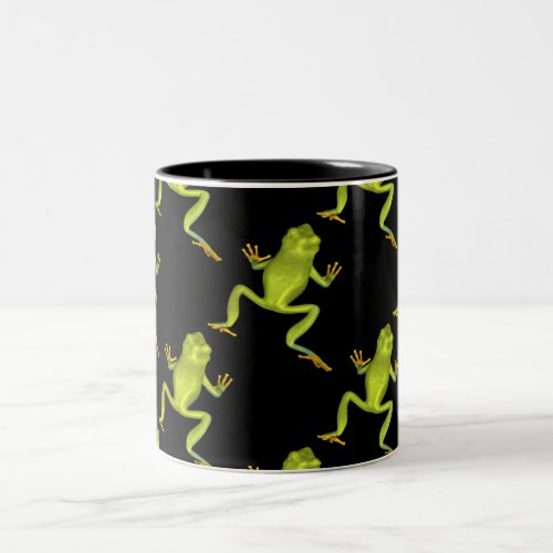 Green Tree Frog Two_Tone Coffee Mug