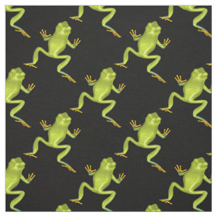 Green Tree Frogs Fabric