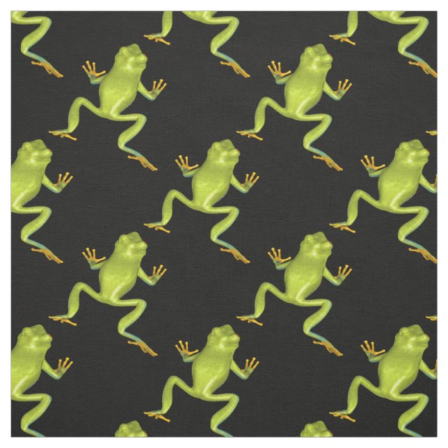 Green Tree Frogs Fabric (Swatch)