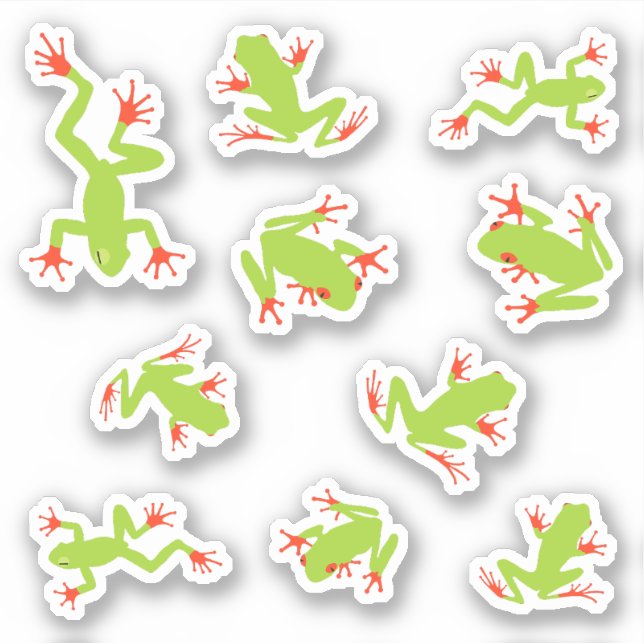 Green Tree Frogs Sticker (Front)