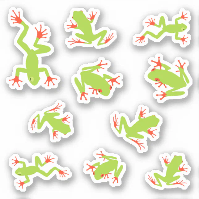 Tree Frog Sticker Green Tree Frogs Sticker | Zazzle