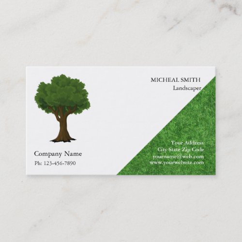 Green Tree Garden Lawn Care and Landscape Business Business Card