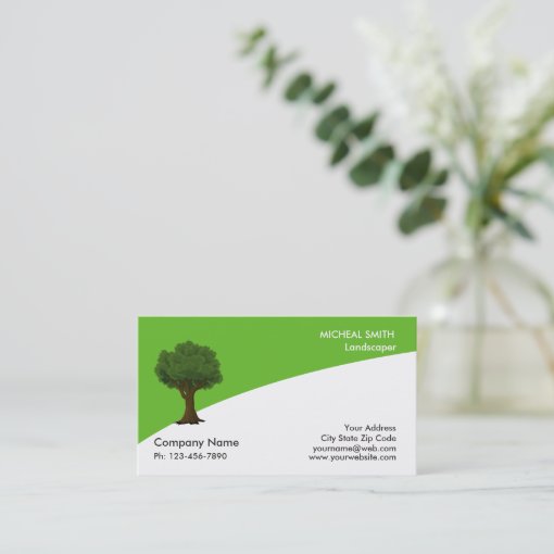 Green Tree Garden Lawn Care and Landscape Business Card | Zazzle