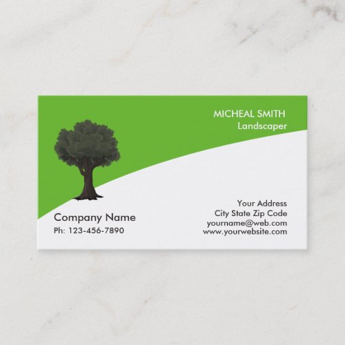 Green Tree Garden Lawn Care and Landscape Business Card