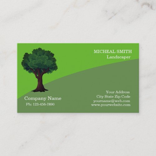 Green Tree Garden Lawn Care and Landscape Business Card